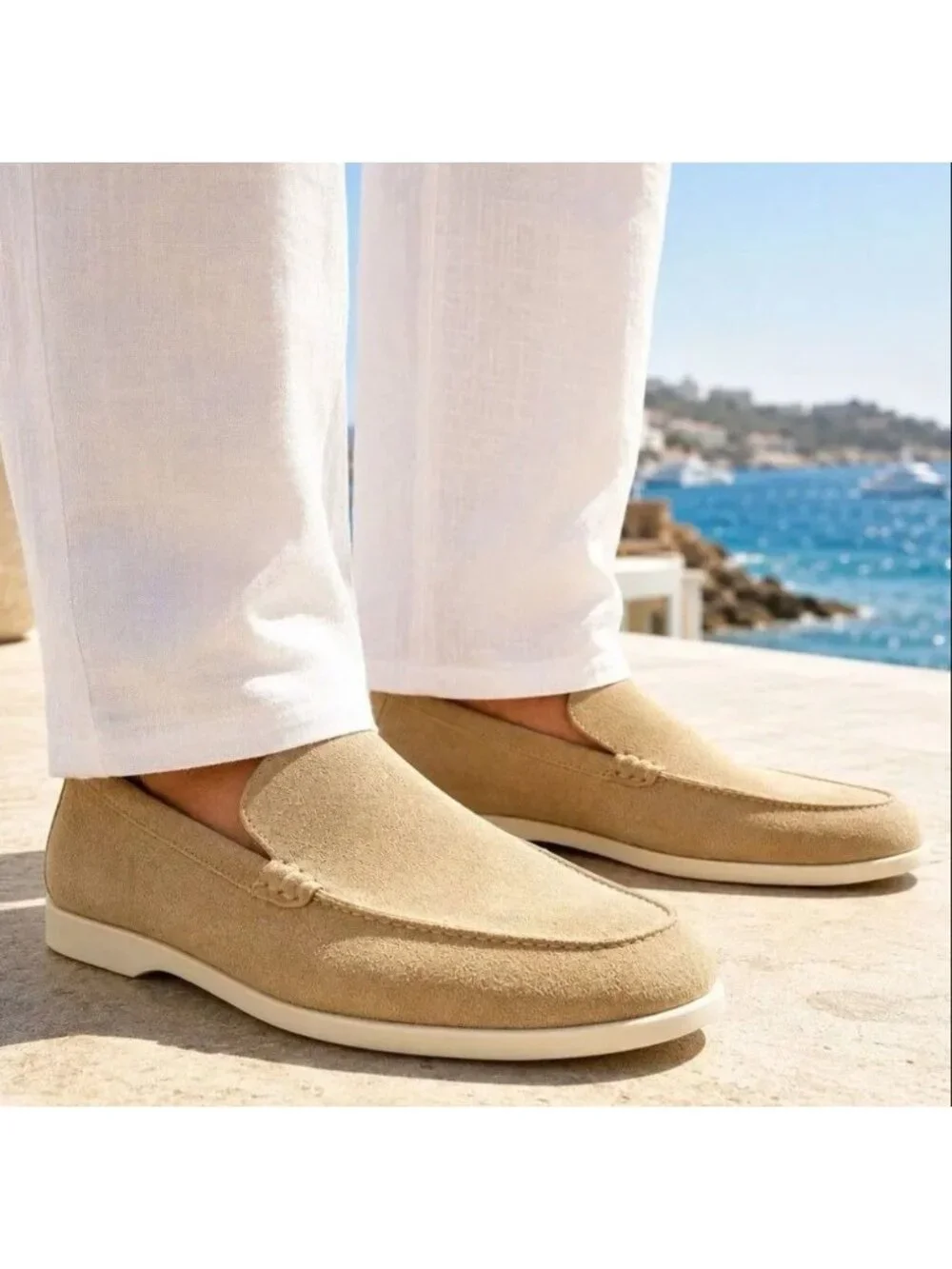 New J Crew Venetian Loafers Mens Tan Suede Slip On Driving Casual Shoes Size 9